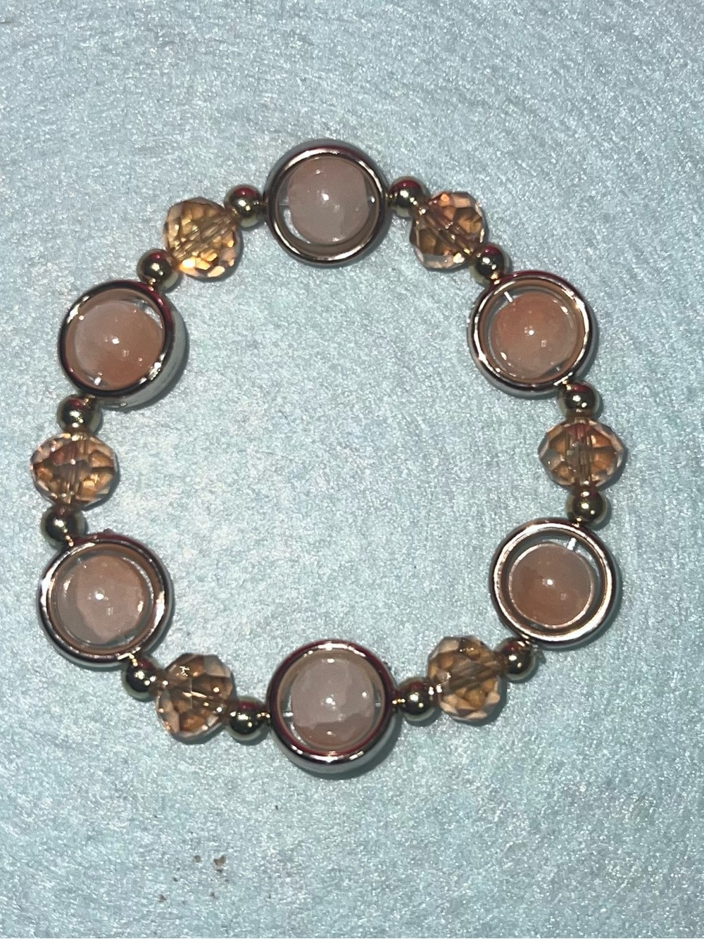 Elegant Pink Beaded Stretch Bracelet - Women Jewelry - Gradient Glass Bracelet